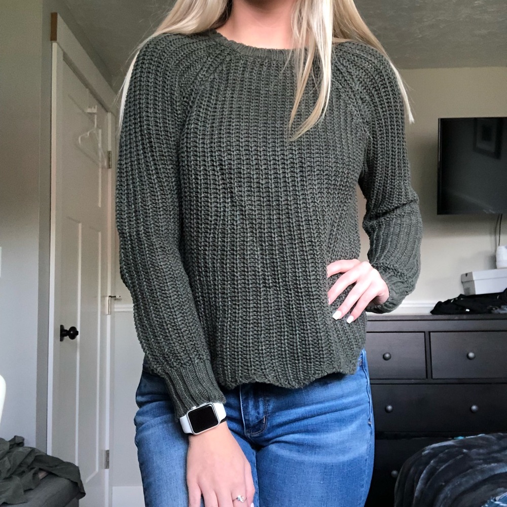 Army green sweater